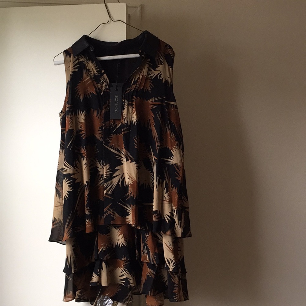 Rachel Zoe dress with black leather color size 4